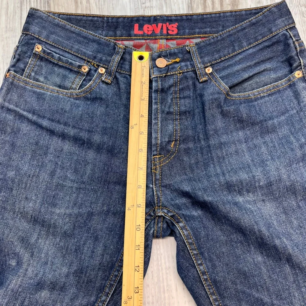 Levis 523 Classic Straight Leg Jeans Mens 32 Dark Wash Indigo Button Fly